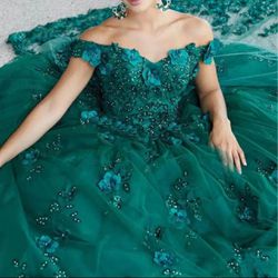 Emerald Hunter Green Quinceanera Dress 