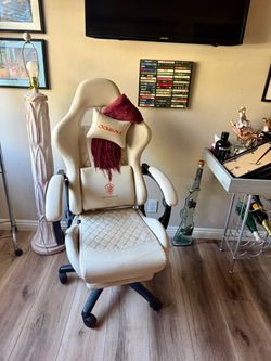 Dowinx Gaming Chair White with Lumbar Support