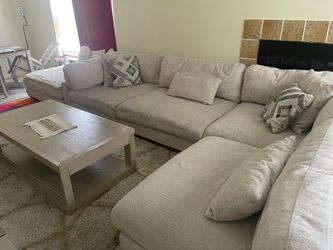 A couch and table