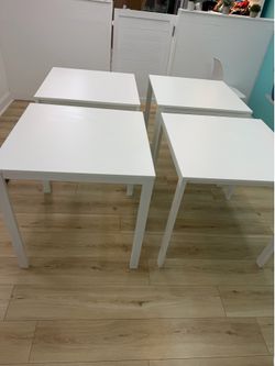4 IKEA VIHALS White Square Tables – Like New