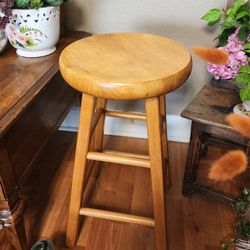 Gorgeous Solid Wood Swivel Bar Stool