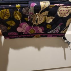Vera Bradley Turn Lock Wallet Floral Nightingale 