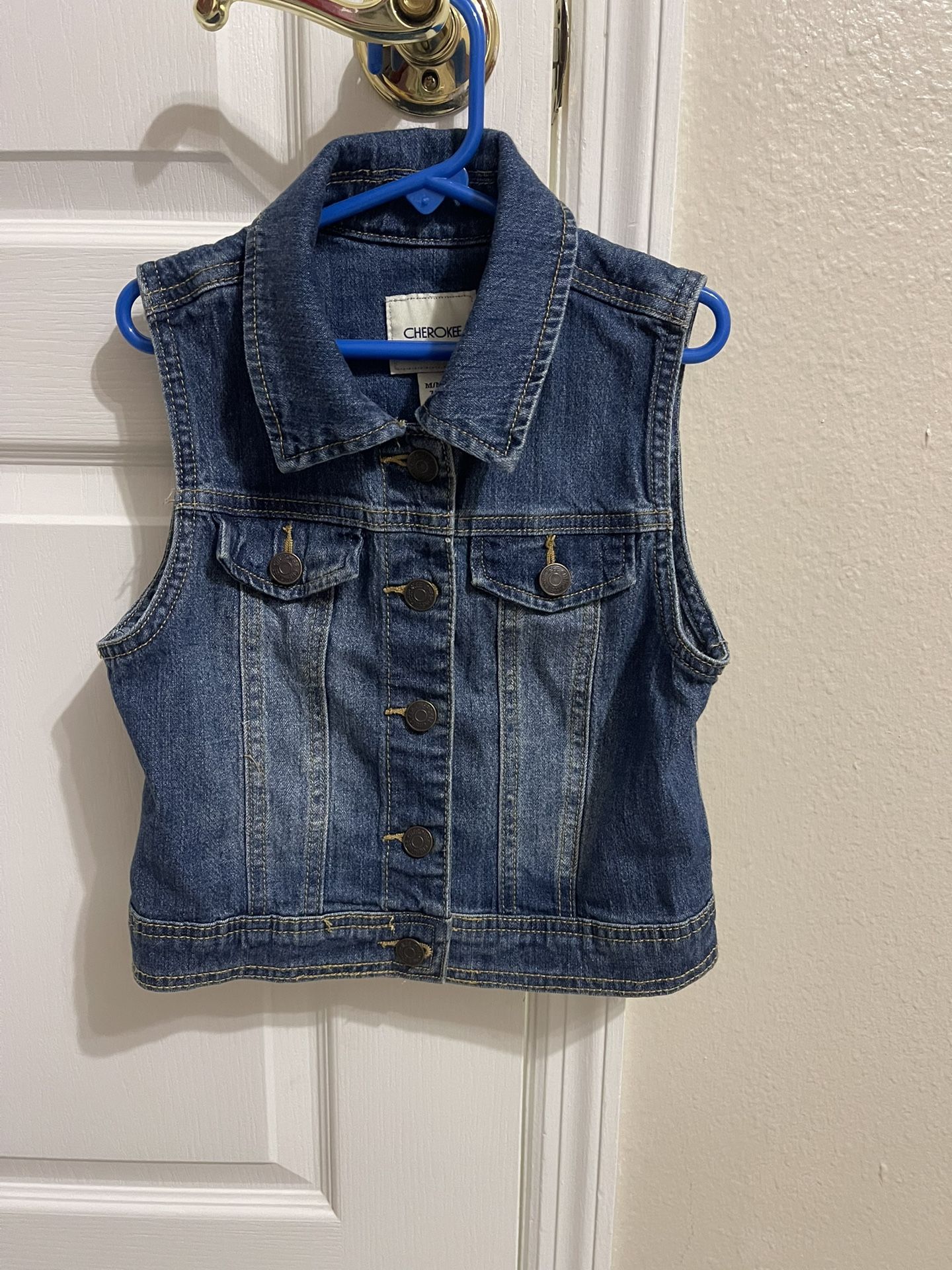 Girls Jean Jacket Vest - Size 7/8