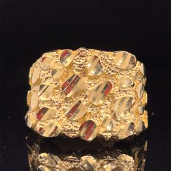 10KT Yellow Gold Nugget Ring 7.30g Size 10 172233