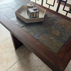Wood Coffee Table and 2 End Tables 
