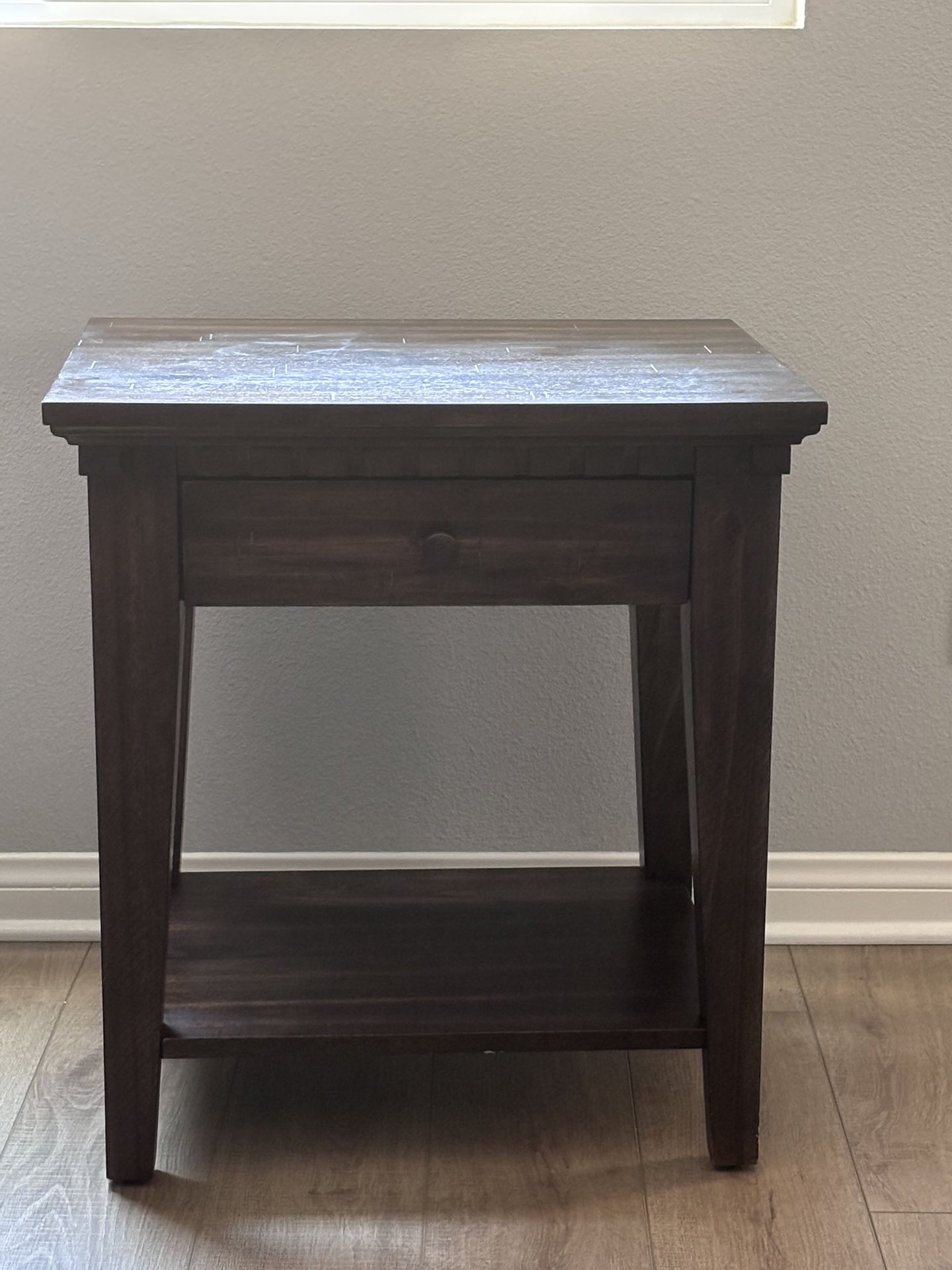 Dark Walnut End Table with drawer