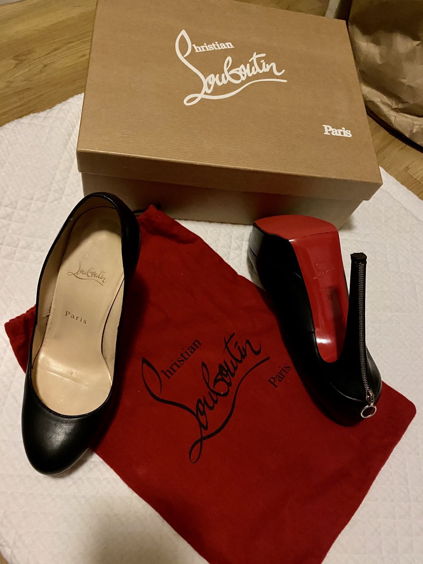 Christian Louboutin high heels zolland zipper size 7