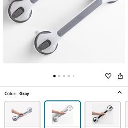 LEVERLOC 2 Pack Grab Bars For Bathtubs And Showers, Easy To Install Suction Shower Handles For Bathroom Removable Handrails For Seniors Elderly Heavy 