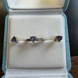 14k Tanzanite Ring And Earrings Set