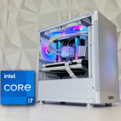 Intel Core i7 Xeon / AMD RX 5600 XT / Gaming PC Desktop Computer RGB White