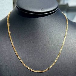 Jewelry 18k solid Yellow Gold Figaro Cuban link 18” Chain necklace 7.50 grams 2.00mm