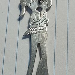 925stairling Silver Italy necklace Charm Love Story Pre-owned 