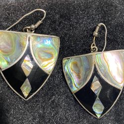 Silver Abalone Earrings 