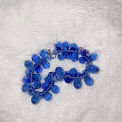 cobalt blue sparkling teardrop crystal bracelet