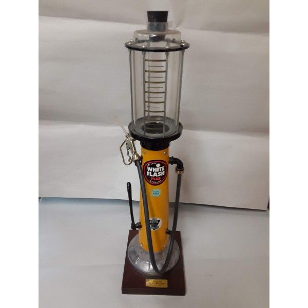 Vintage White Flash Fuel Pump 1986 Decanter