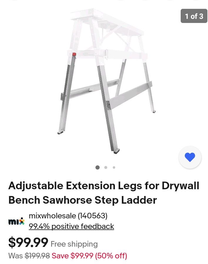 Adjustable Extension Legs for Drywall Bench Sawhorse Ladder - GypTool - Silver.... CHECK OUT MY PAGE FOR MORE ITEMS