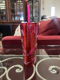 Starbucks Poinsettia Metal Tumbler