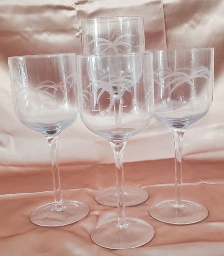 Set Of 4 Palm Tree Candle Holders