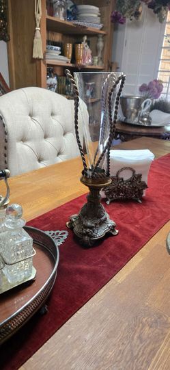 Antique Trumpet Vase Baroque Revival Victorian era