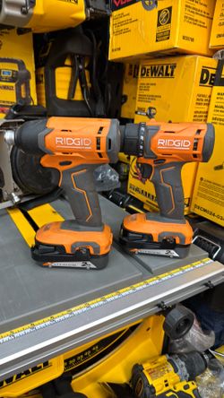 Ridgid 18v drill and impact with 2 batteries