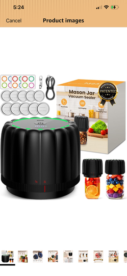 2026 Upgraded Electric Mason Jar Vacuum Sealer Kit with Wide and Regular Mouth Mason Lids