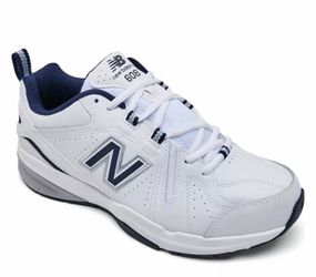 New Balance White & Navy 608 Athletic Sneaker