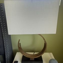 A Pair Of Table Lamps - Gold And White 