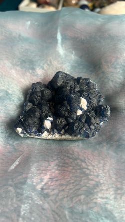 Blueberry fluorite crystal cluster