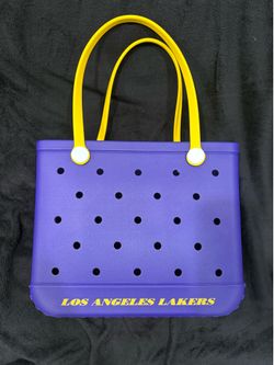 New! LA LAKERS CROC STYEL TOTE BAG $80