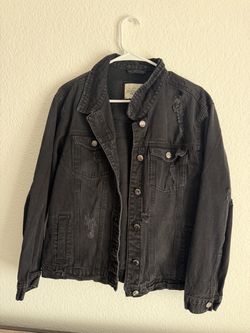 Black Distressed Denim Jacket