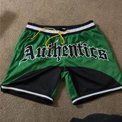 Green Authentic Basketball Shorts