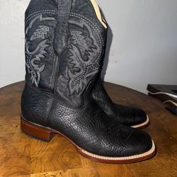 Los Altos Black Square Toe Cowboy Boots