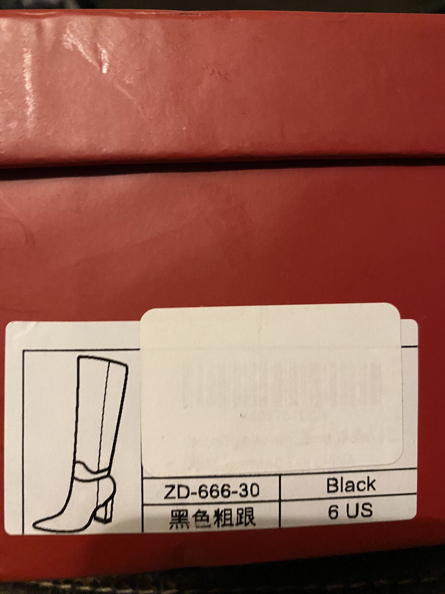  Black Woman knee high heeled boots 