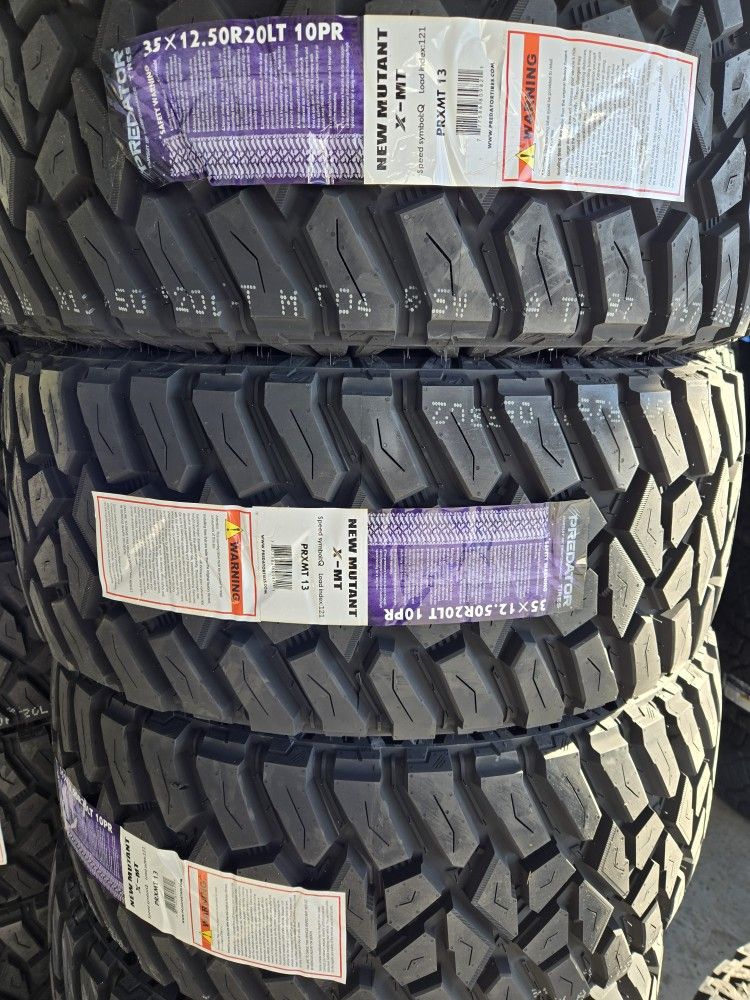 (4) 35x12.50r20 Predator M/T Tires 35 12.5 20 Inch MT 10-ply LT E Rated