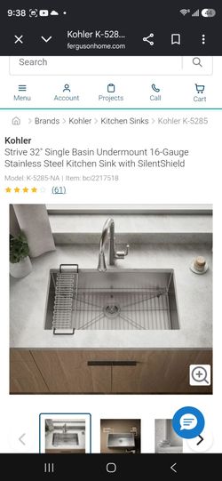Kohler kitchen Sink stainless steel 33in