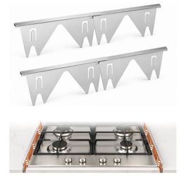 Stove Gap Covers Stainless Steel 2 Pairs,Adjustable Stove Gap Filler to Block Food Debris & Spills,Oven Gap Filler Guards, Easy Clean Range Trim Kit 1