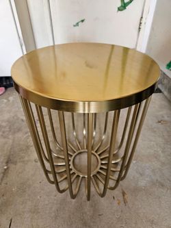 Brass Cage Side Table