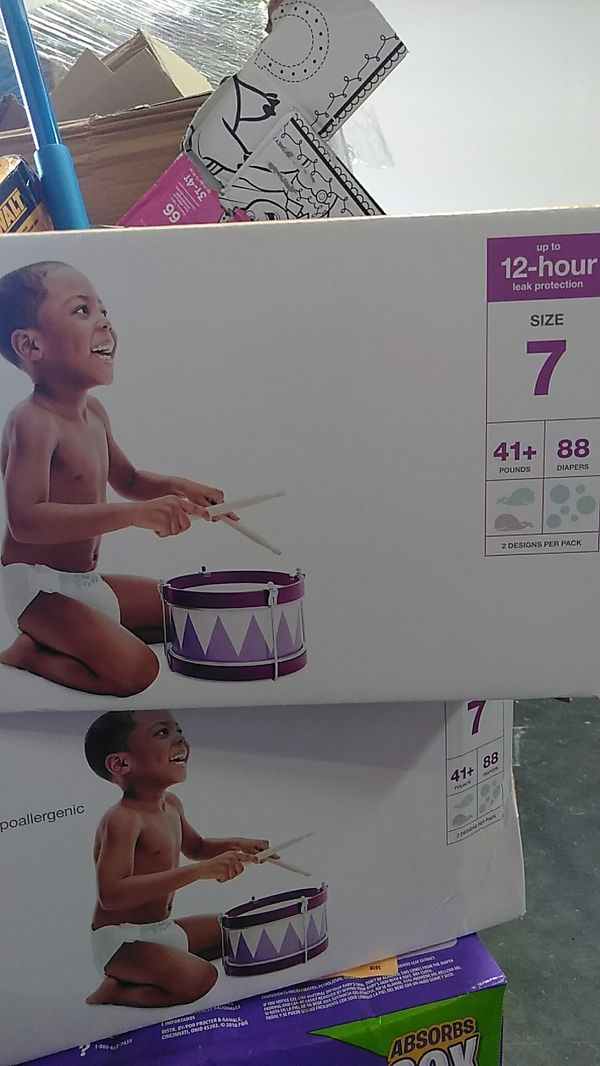 Size 7 target brand diapers. 88 count. Retail 22 each. I'll do 16