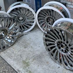 22” Chrome Turbine Style Wheels Rims – Set of 4 – New
