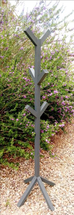 🌱6 Hooks Coat Rack ::: 65"H X 20"W X 20"D ::: Graphic Charcoal