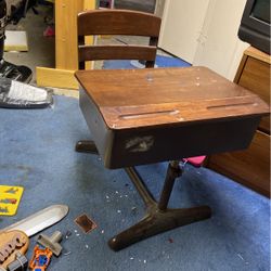Vintage school desk and chair