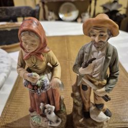 Two vintage HOMCO bisque porcelain figurines