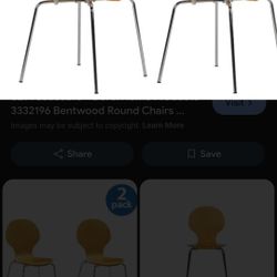 Dorel Home Products (contact info removed) - Bentwood Round Chairs, Set of 2: 6 Other Clear Ones  As Well Are Available.  25 A Piece