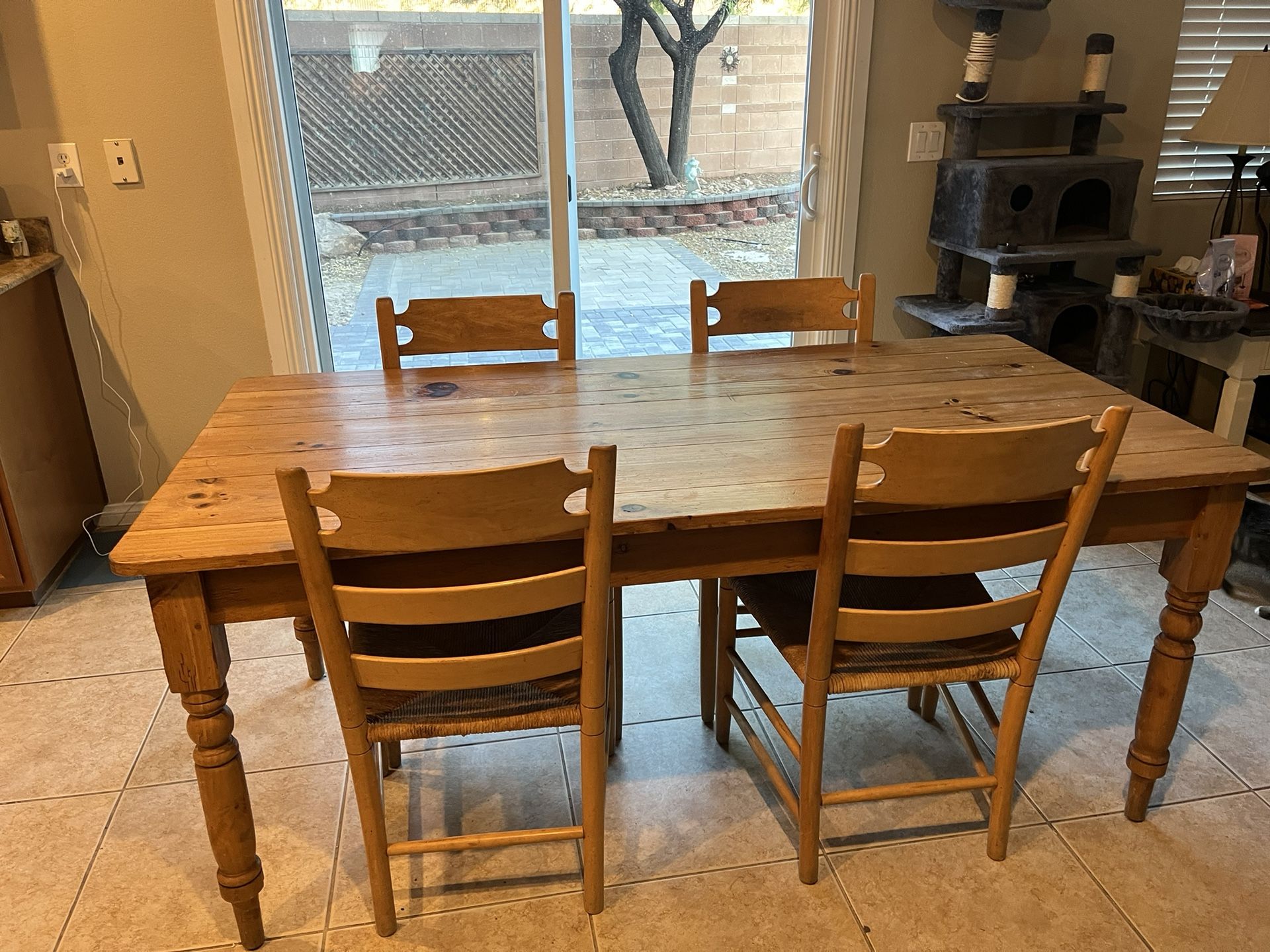Wood Dinning Table And Console Table