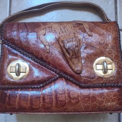 Baby Cayman Alligator Skin Woman's Pocketbook Purse