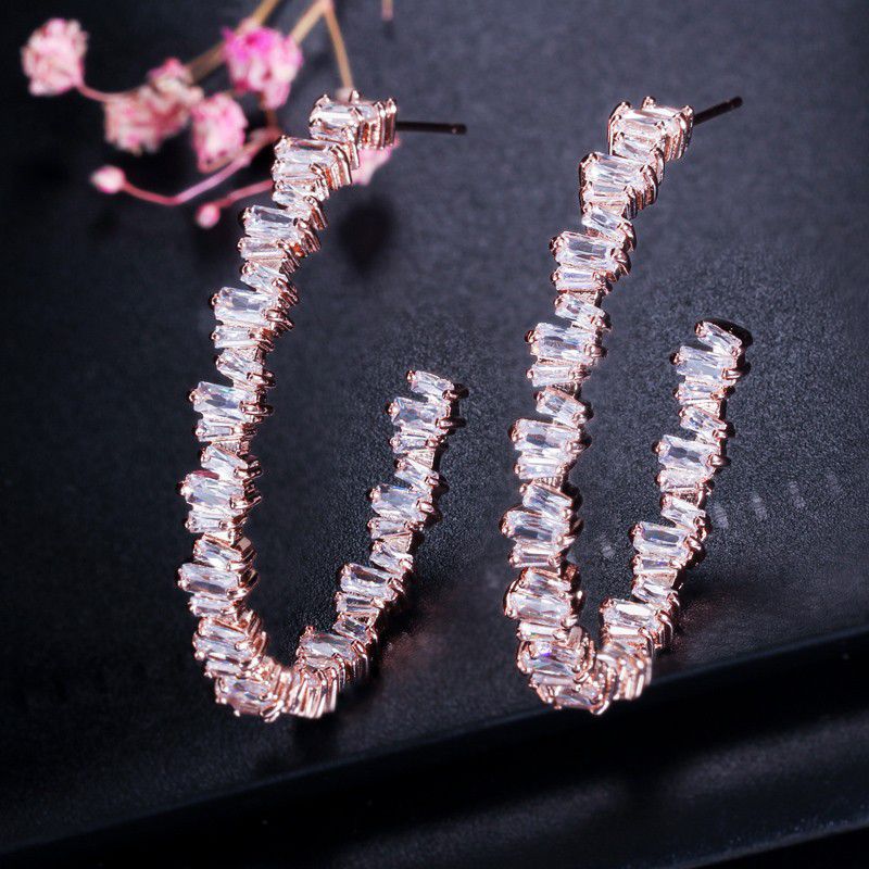 "Fashion Big Open Crystal Round Hoop Earrings for Women, VP1016
 
 