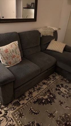 Charcoal colored wren sectional sofa