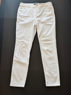 Slim-fit white jeans by Chico's.