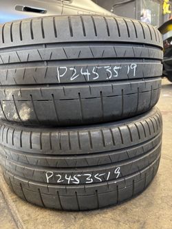 (2) 19” Pirelli 245/35/19 used tires good pair