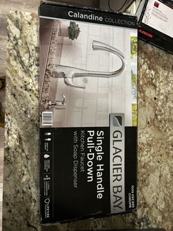 Kitchen faucet chrome w/ soap dispenser